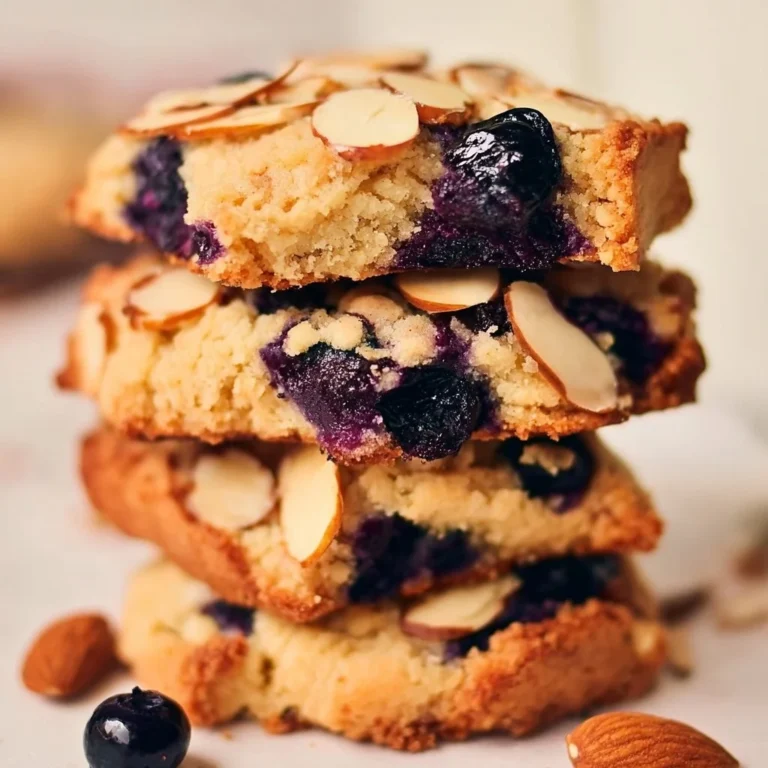 Delicious 4-ingredient almond blueberry cookies on a plate