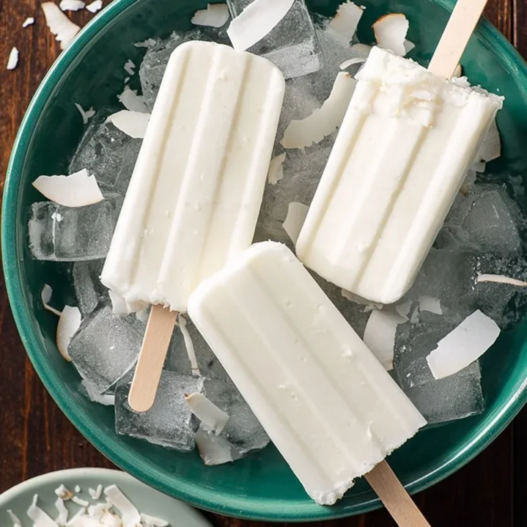 Delicious homemade Coconut Popsicles made from fresh coconut.