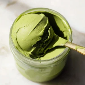 Delicious homemade matcha ice cream made with Ninja Creami