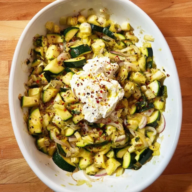 One Tray Zucchini Pasta dish with fresh ingredients