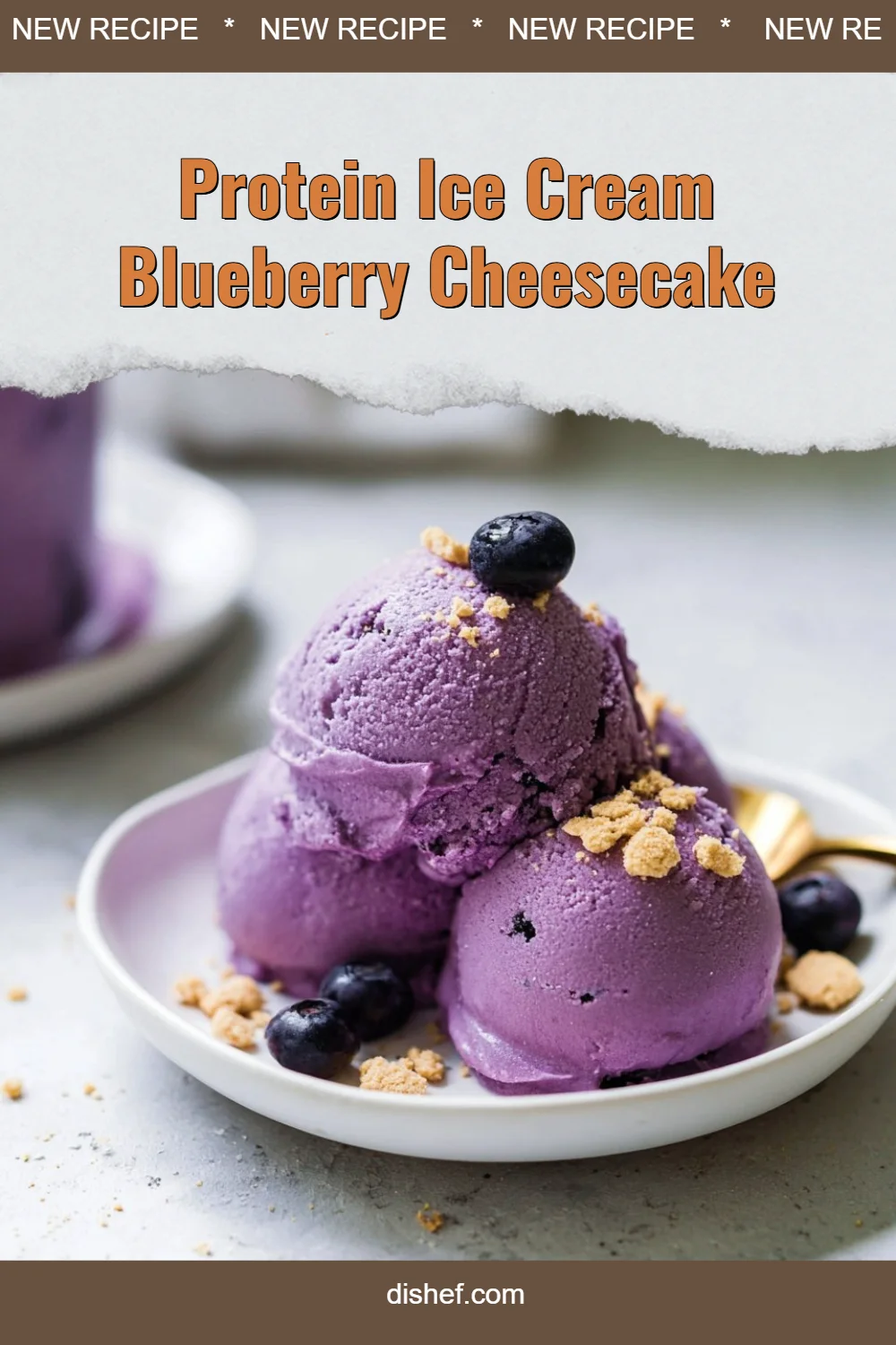 Protein Ice Cream Blueberry Cheesecake