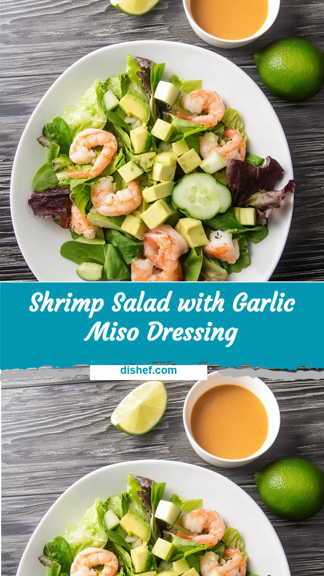 Shrimp Salad with Garlic Miso Dressing