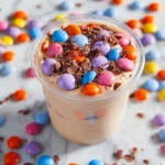 Smarties Protein Ice Cream made with Ninja Creami for a healthy dessert option