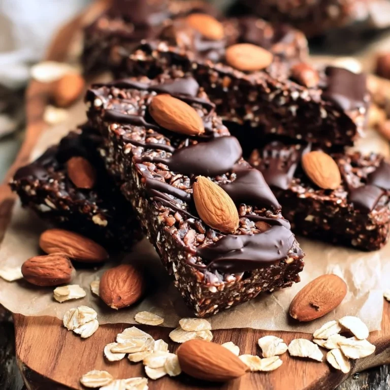 Healthy chocolate granola bars made with oats and nuts