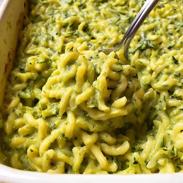 One Tray Zucchini Pasta ready to serve, featuring fresh zucchinis and vibrant colors.