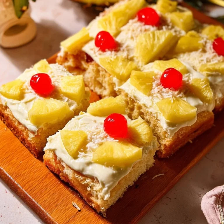 Slice of easy pineapple coconut cake, egg-free and dairy-free, on a plate.