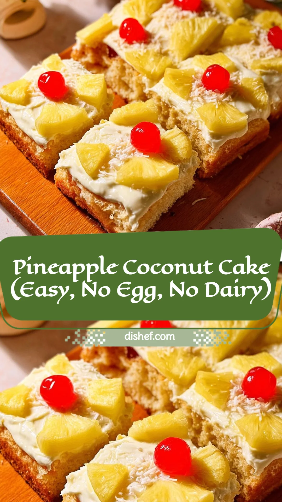Pineapple Coconut Cake (Easy, No Egg, No Dairy)