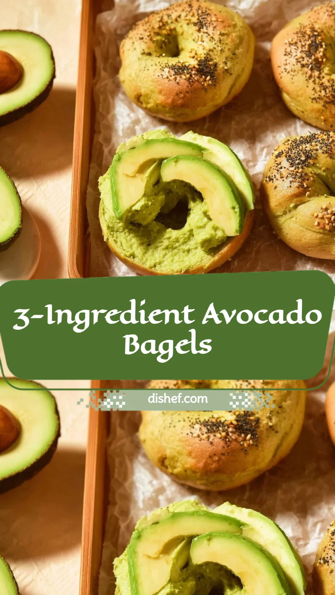 3-Ingredient Avocado Bagels