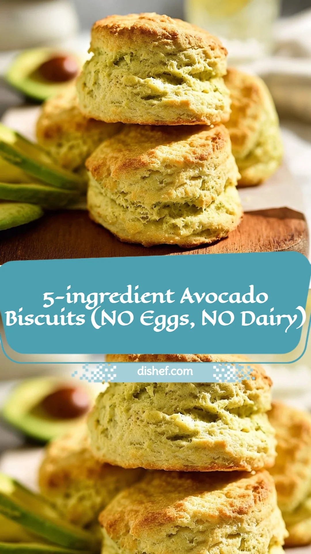 5-ingredient Avocado Biscuits (NO Eggs, NO Dairy)