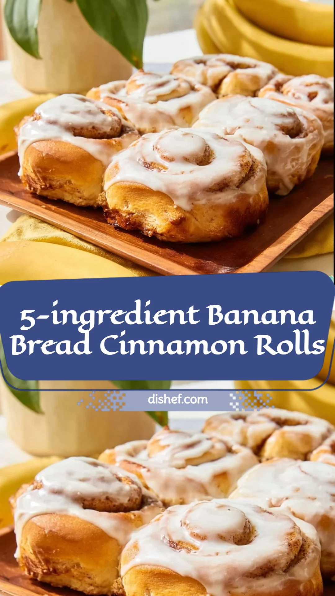 5-ingredient Banana Bread Cinnamon Rolls