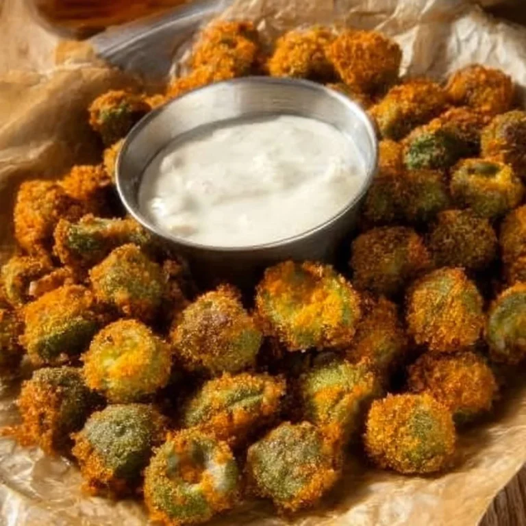 Crispy fried olives with garlic aioli dip served on a plate