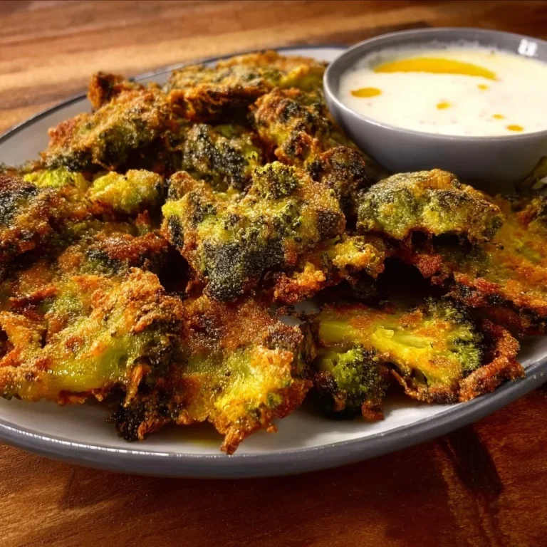 Bowl of crispy smashed broccoli chips, a healthy snack option.