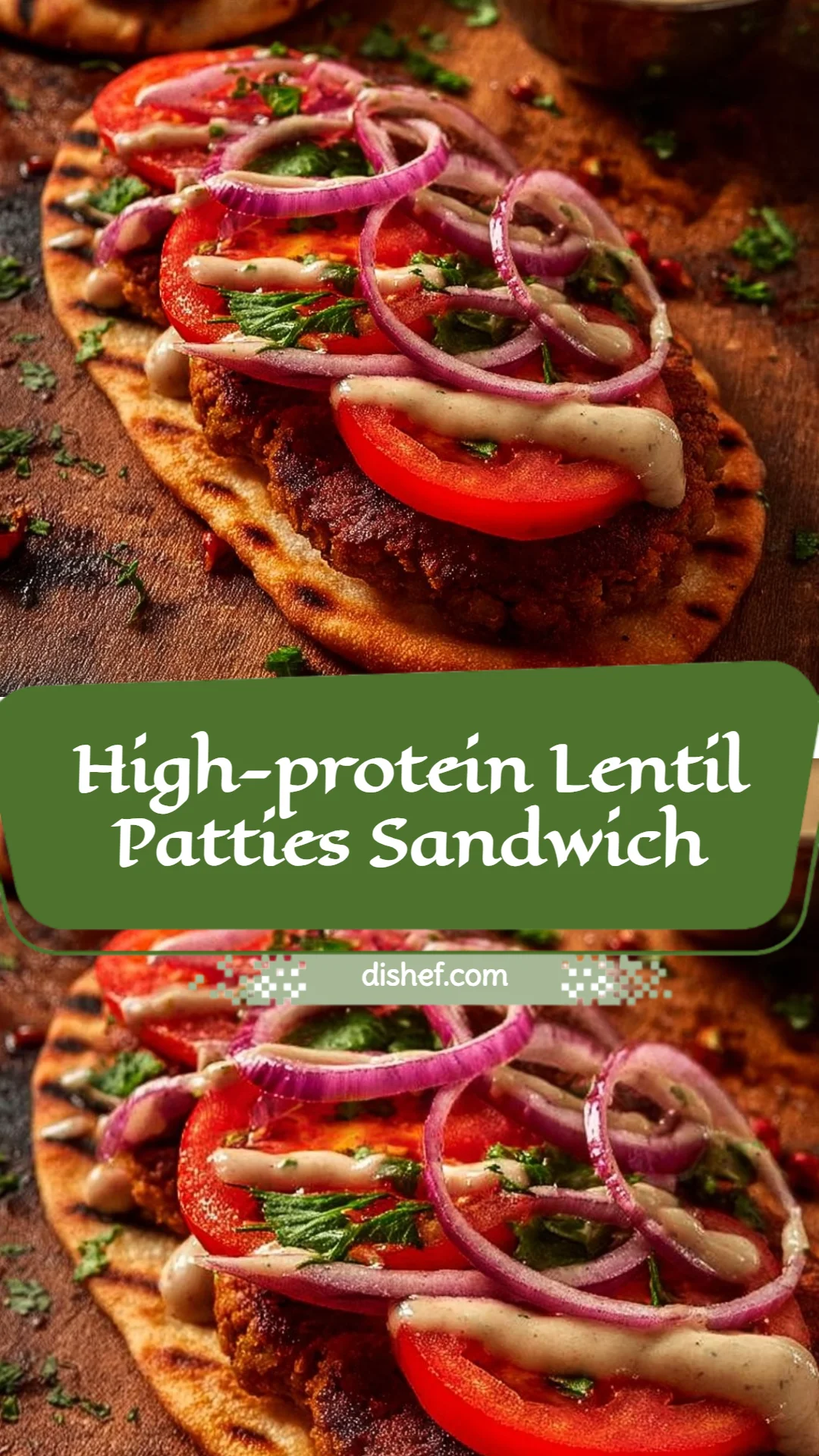 High-protein Lentil Patties Sandwich