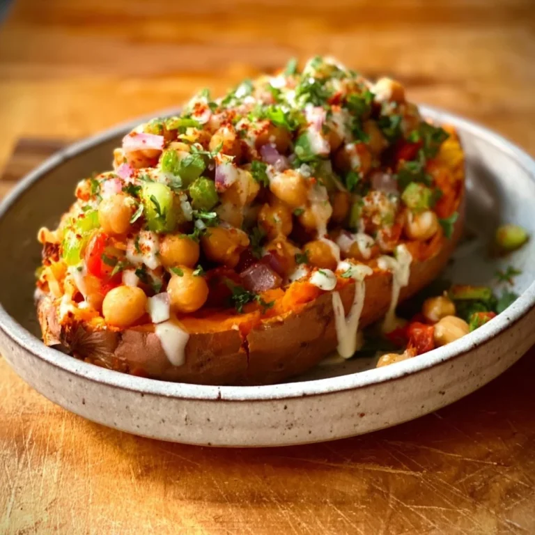 Delicious loaded baked sweet potatoes topped with fresh ingredients