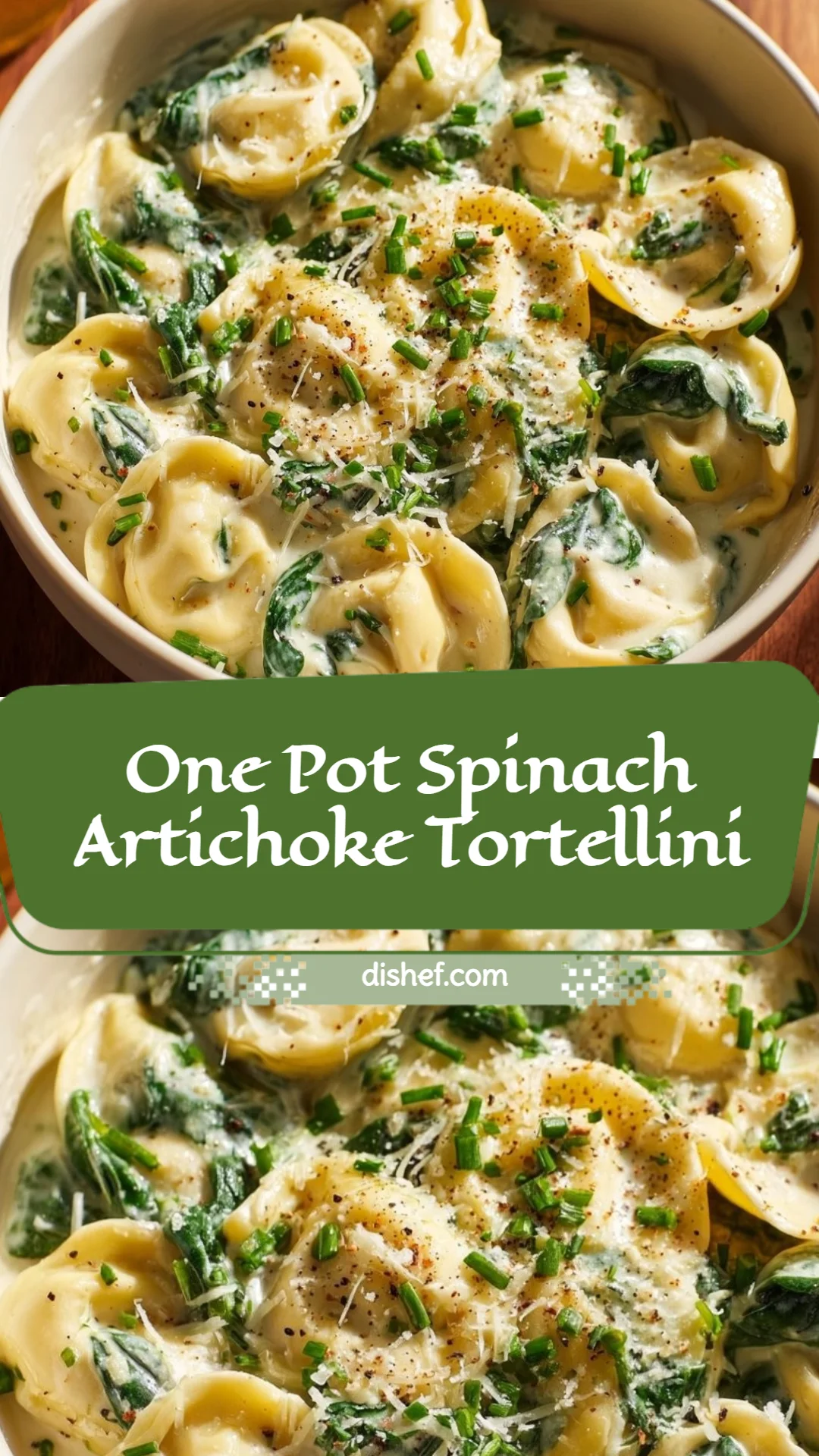 One Pot Spinach Artichoke Tortellini