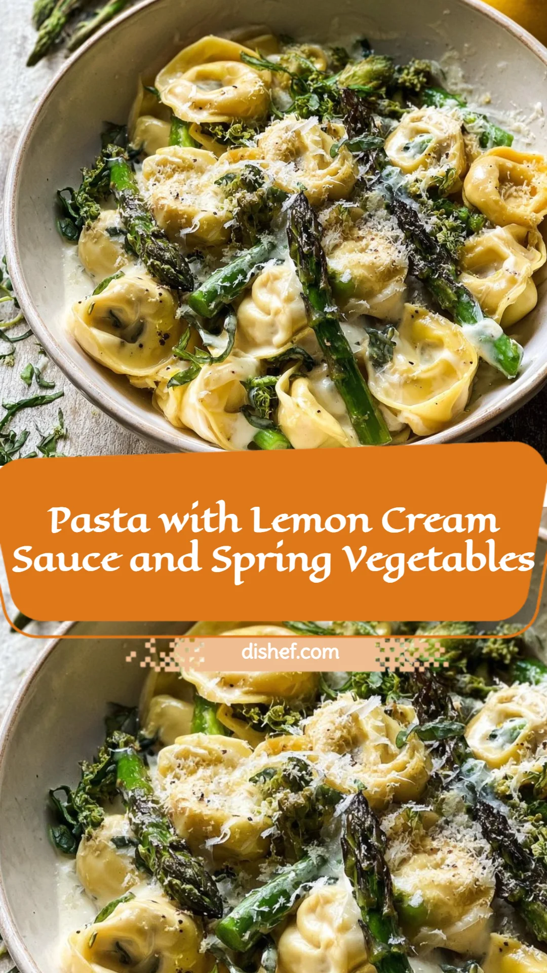 Pasta with Lemon Cream Sauce and Spring Vegetables