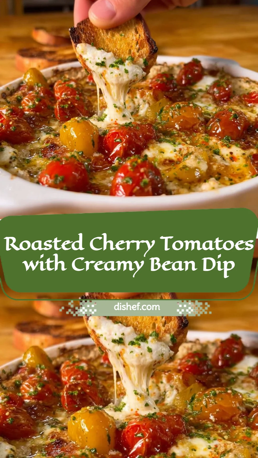 Roasted Cherry Tomatoes with Creamy Bean Dip