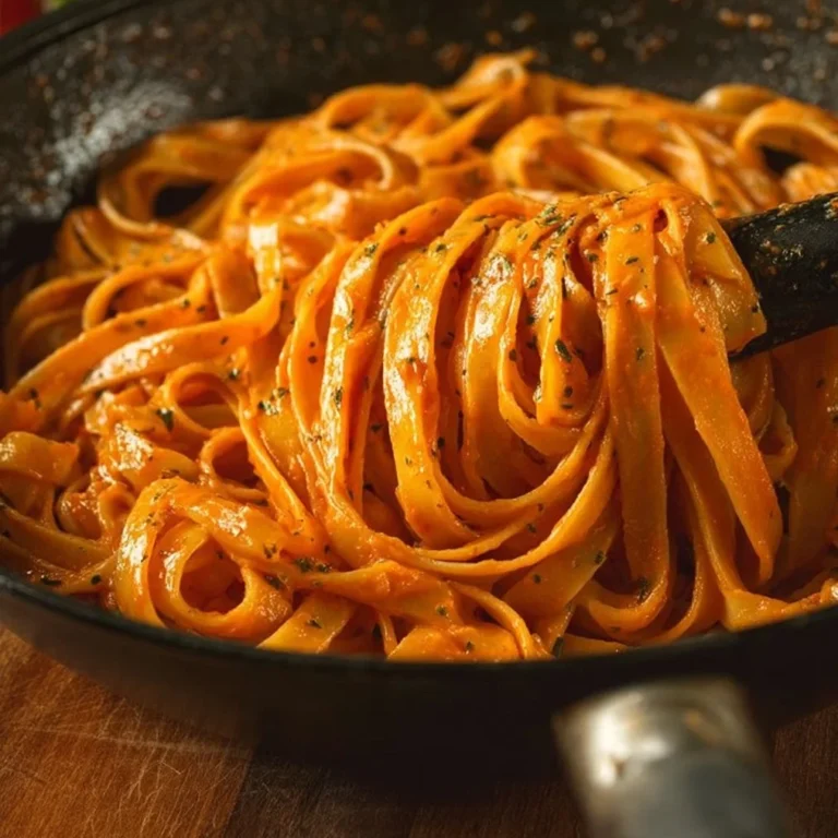 Delicious Roasted Tomato Garlic Butter Pasta garnished with fresh herbs.