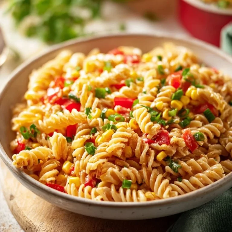 Bowl of colorful Taco Pasta Salad with fresh ingredients and toppings